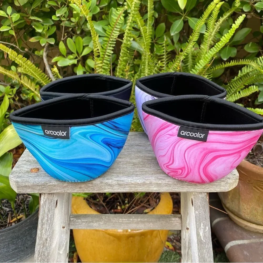 NWT New Arcoolor Insulated Reusable Neoprene Bowl Covers in Blue/Pink/Black/Gray